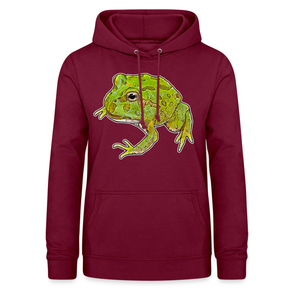Frauen Freizeit-Hoodie Ceratophrys cranwelli Peppermint Blue - Bordeaux