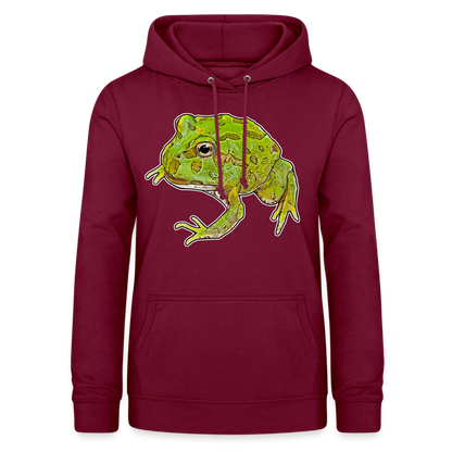 Frauen Freizeit-Hoodie Ceratophrys cranwelli Peppermint Blue - Bordeaux