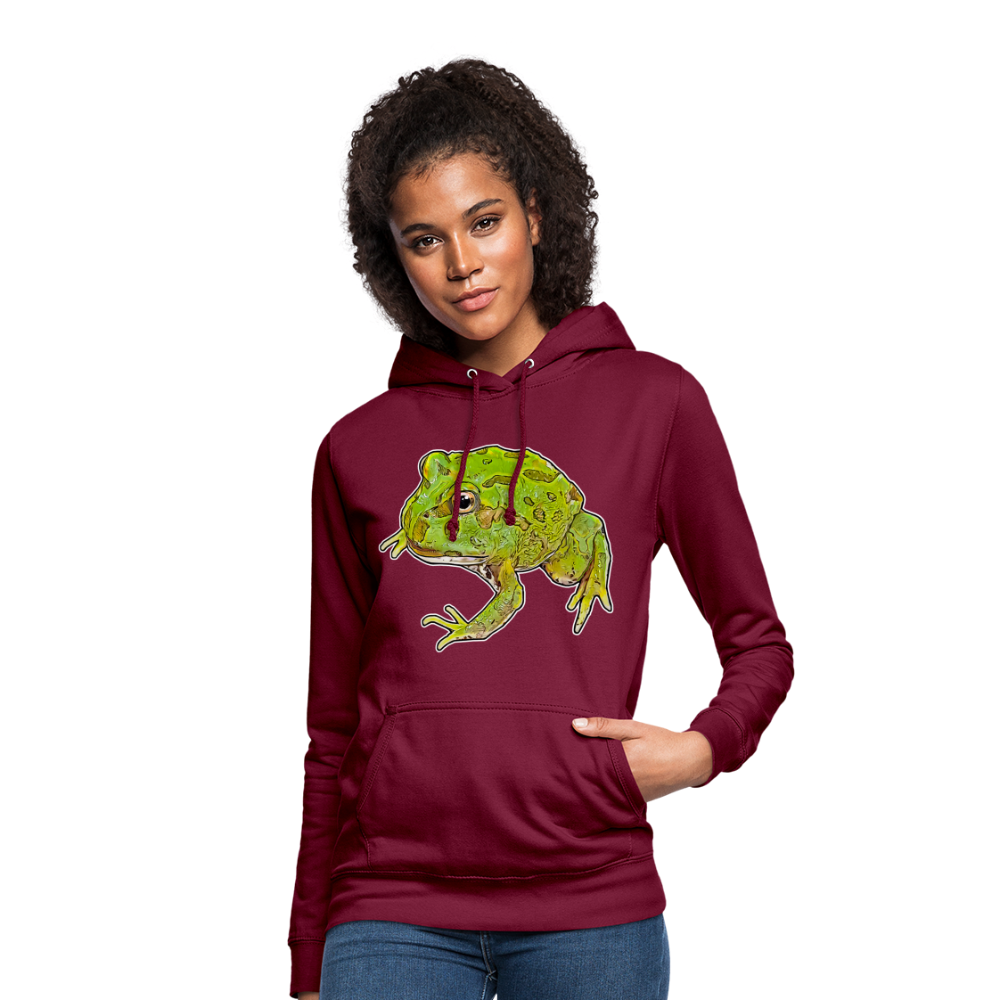 Frauen Freizeit-Hoodie Ceratophrys cranwelli Peppermint Blue - Bordeaux