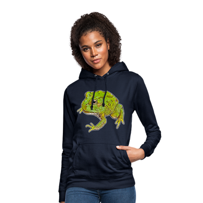 Frauen Freizeit-Hoodie Ceratophrys cranwelli Peppermint Blue - Navy