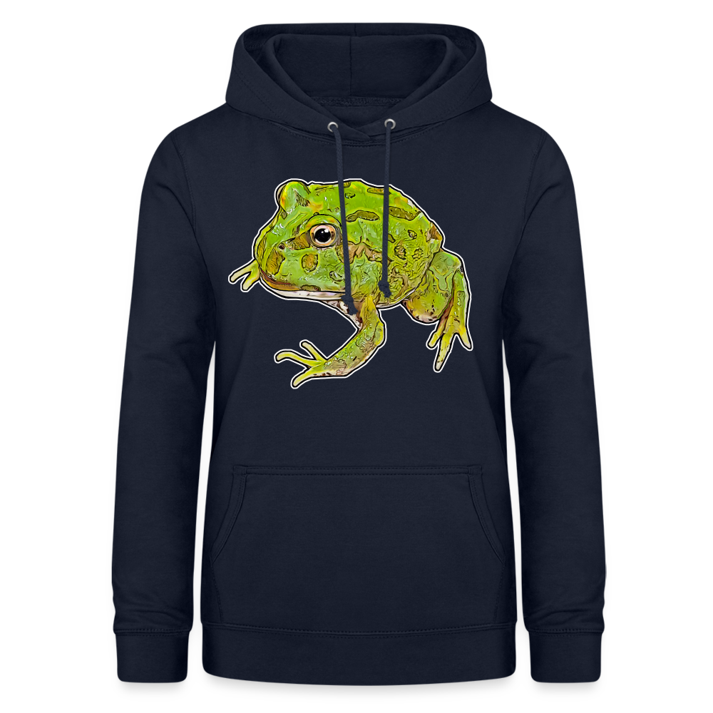 Frauen Freizeit-Hoodie Ceratophrys cranwelli Peppermint Blue - Navy