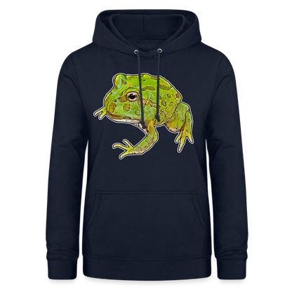 Frauen Freizeit-Hoodie Ceratophrys cranwelli Peppermint Blue - Navy