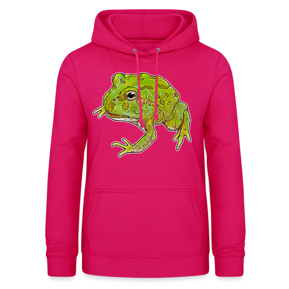 Frauen Freizeit-Hoodie Ceratophrys cranwelli Peppermint Blue - dunkles Pink
