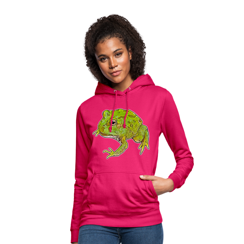 Frauen Freizeit-Hoodie Ceratophrys cranwelli Peppermint Blue - dunkles Pink