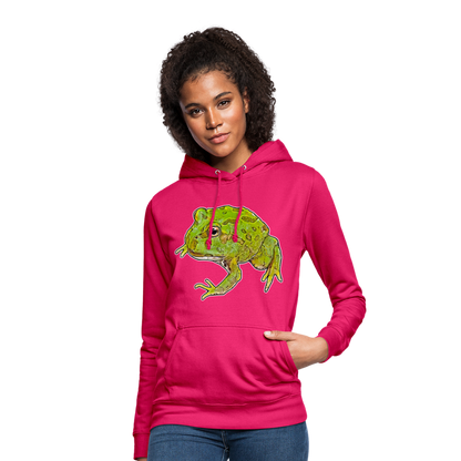 Frauen Freizeit-Hoodie Ceratophrys cranwelli Peppermint Blue - dunkles Pink