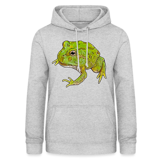 Frauen Freizeit-Hoodie Ceratophrys cranwelli Peppermint Blue - Hellgrau meliert