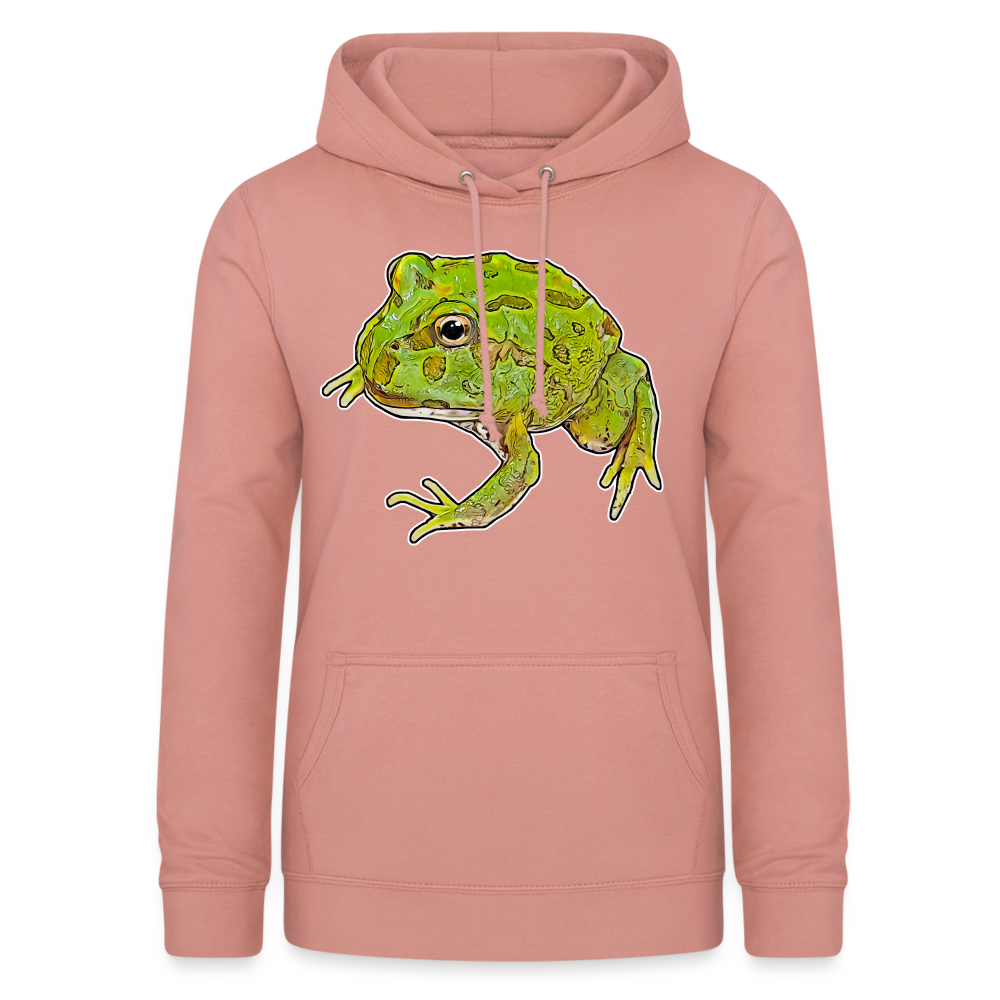 Frauen Freizeit-Hoodie Ceratophrys cranwelli Peppermint Blue - Altrosa