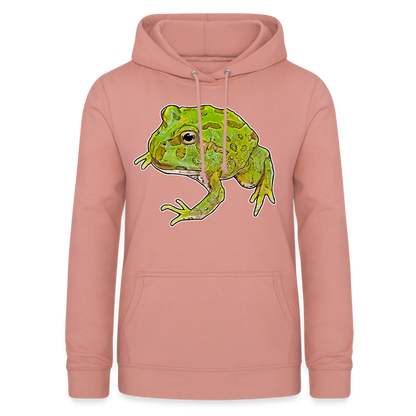 Frauen Freizeit-Hoodie Ceratophrys cranwelli Peppermint Blue - Altrosa