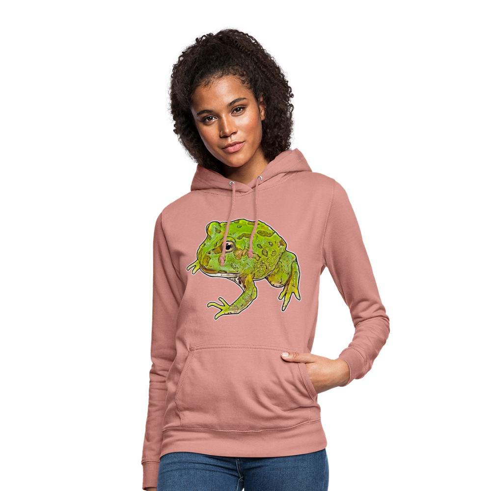Frauen Freizeit-Hoodie Ceratophrys cranwelli Peppermint Blue - Altrosa