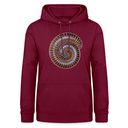 Frauen Freizeit-Hoodie Archispirostreptus gigas - Bordeaux