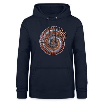 Frauen Freizeit-Hoodie Archispirostreptus gigas - Navy