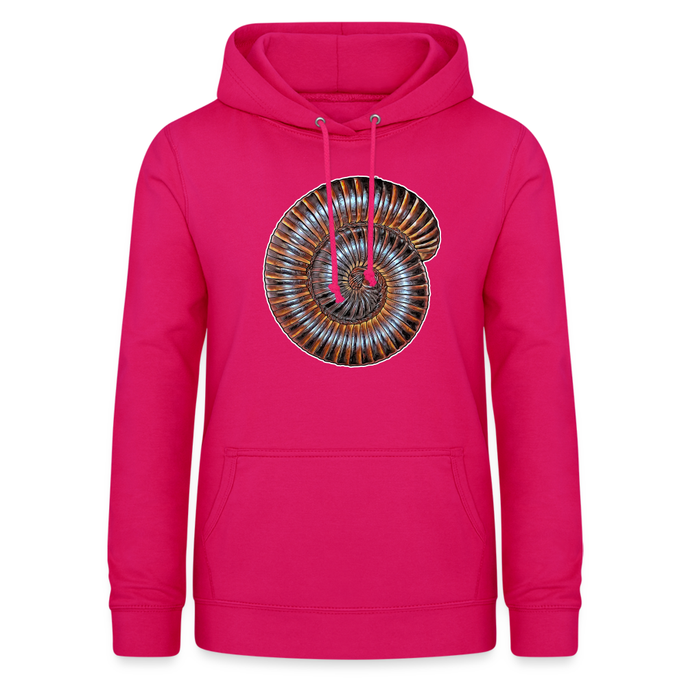 Frauen Freizeit-Hoodie Archispirostreptus gigas - dunkles Pink