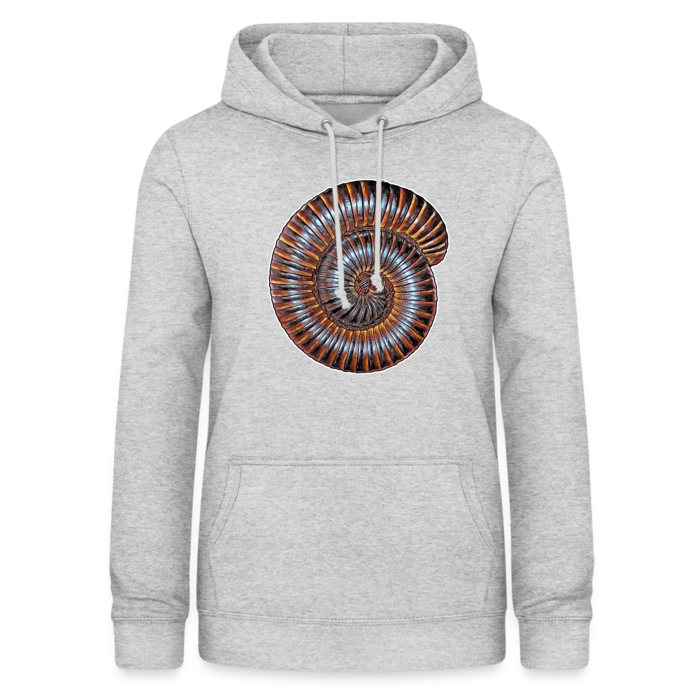 Frauen Freizeit-Hoodie Archispirostreptus gigas - Hellgrau meliert