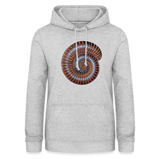 Frauen Freizeit-Hoodie Archispirostreptus gigas - Hellgrau meliert