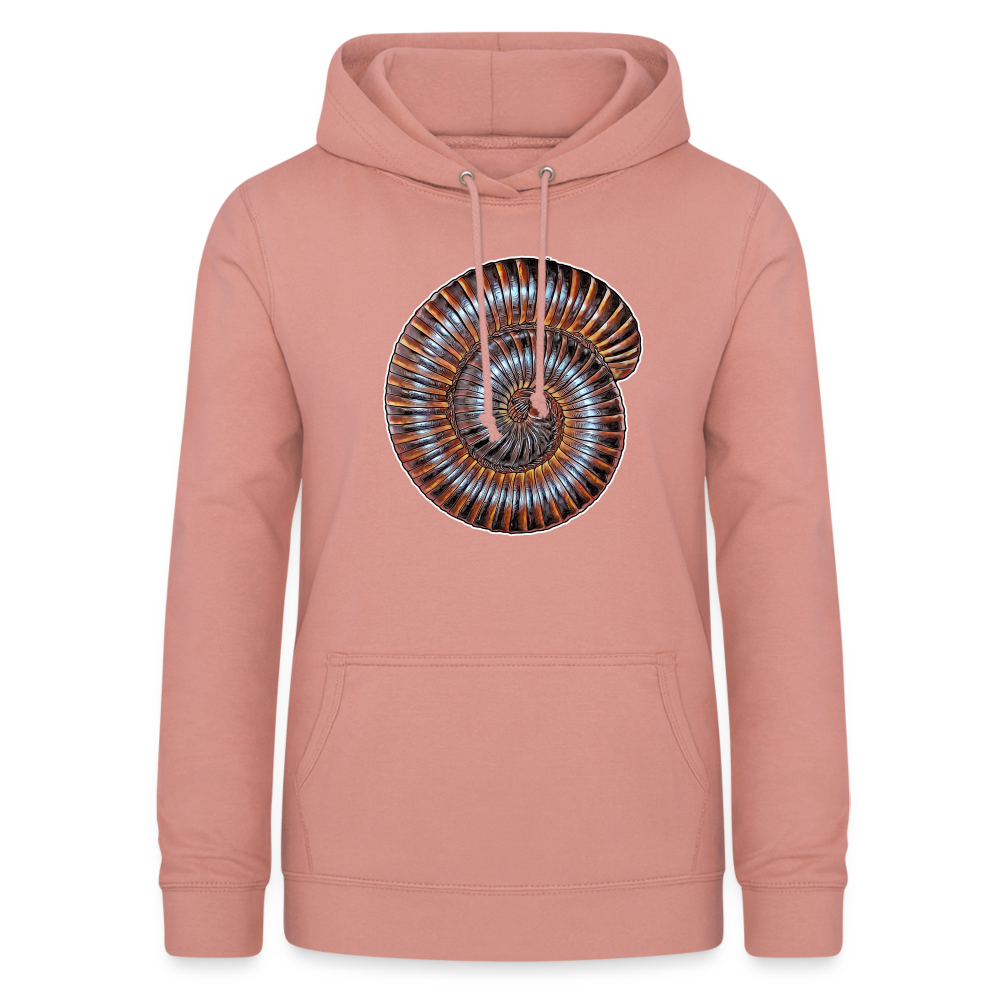 Frauen Freizeit-Hoodie Archispirostreptus gigas - Altrosa