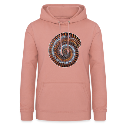 Frauen Freizeit-Hoodie Archispirostreptus gigas - Altrosa