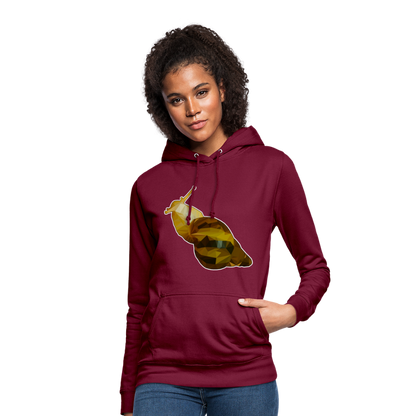 Frauen Freizeit-Hoodie Achatina reticulata Low Poly - Bordeaux