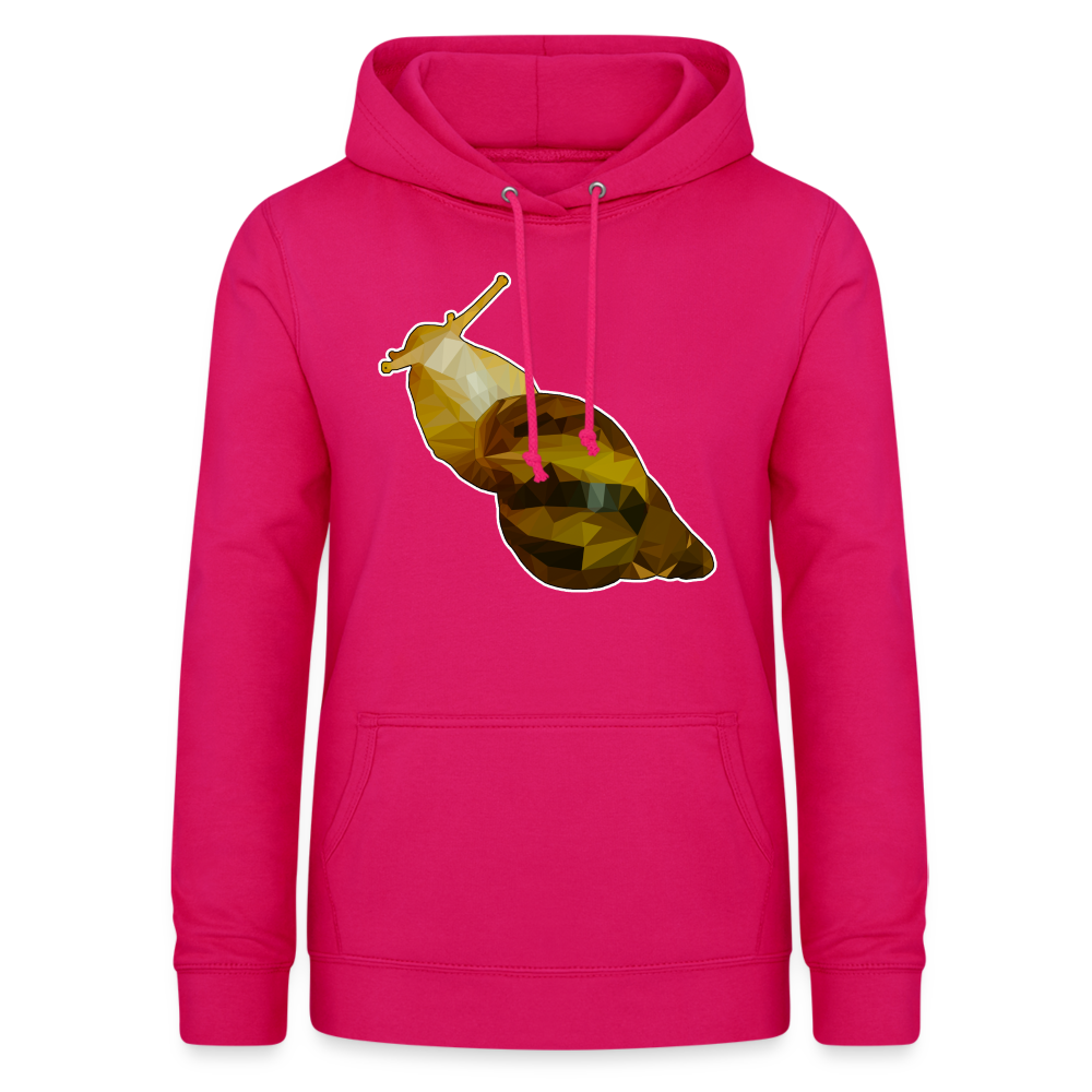 Frauen Freizeit-Hoodie Achatina reticulata Low Poly - dunkles Pink