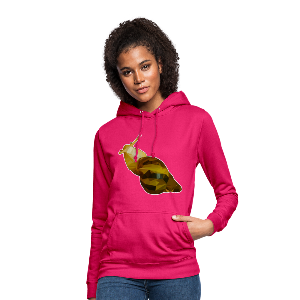 Frauen Freizeit-Hoodie Achatina reticulata Low Poly - dunkles Pink
