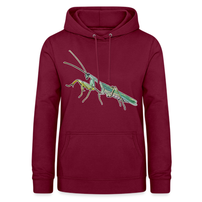 Frauen Freizeit-Hoodie Sphodromantis lineola male - Bordeaux