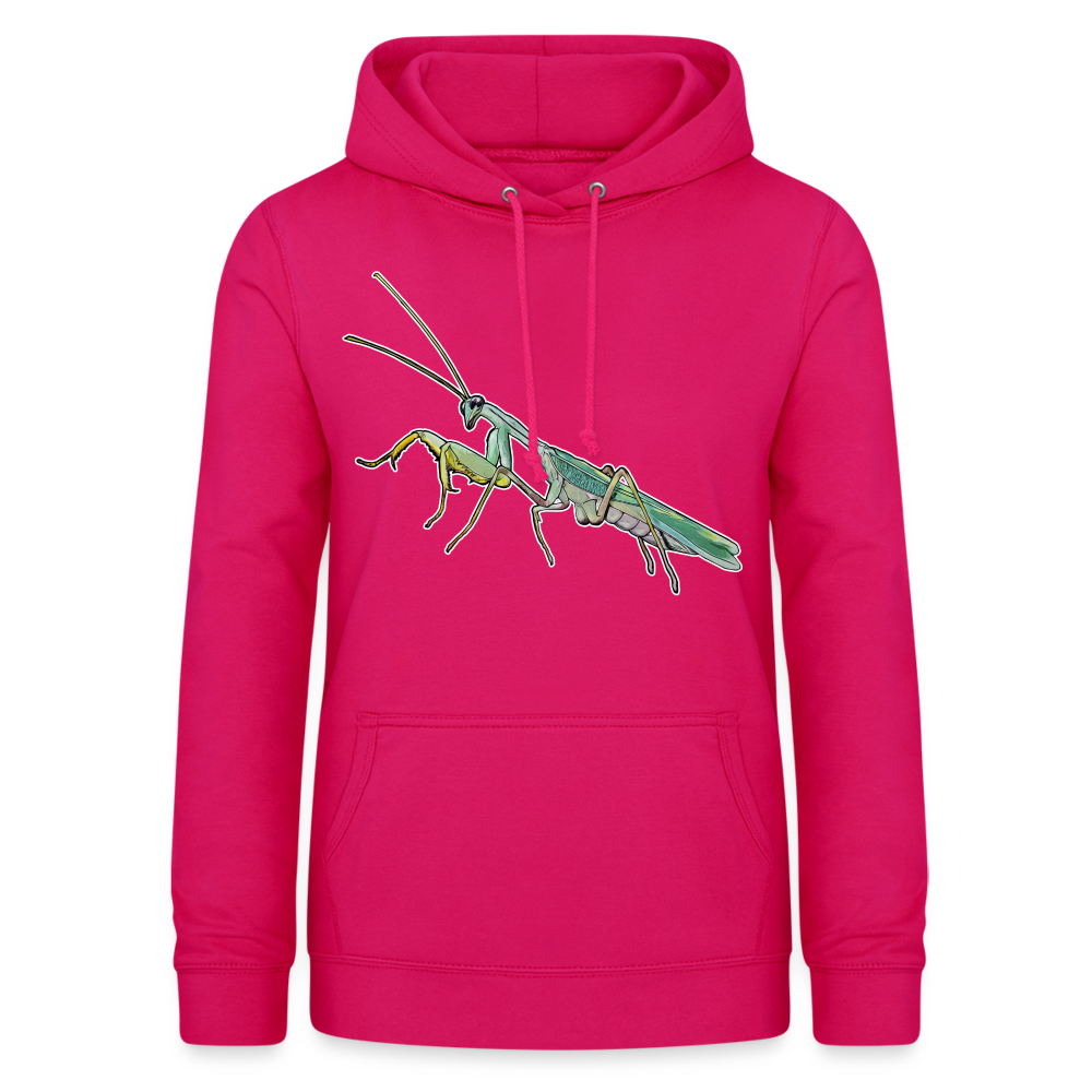 Frauen Freizeit-Hoodie Sphodromantis lineola male - dunkles Pink
