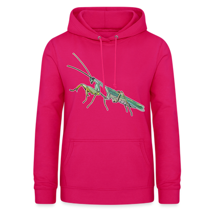 Frauen Freizeit-Hoodie Sphodromantis lineola male - dunkles Pink