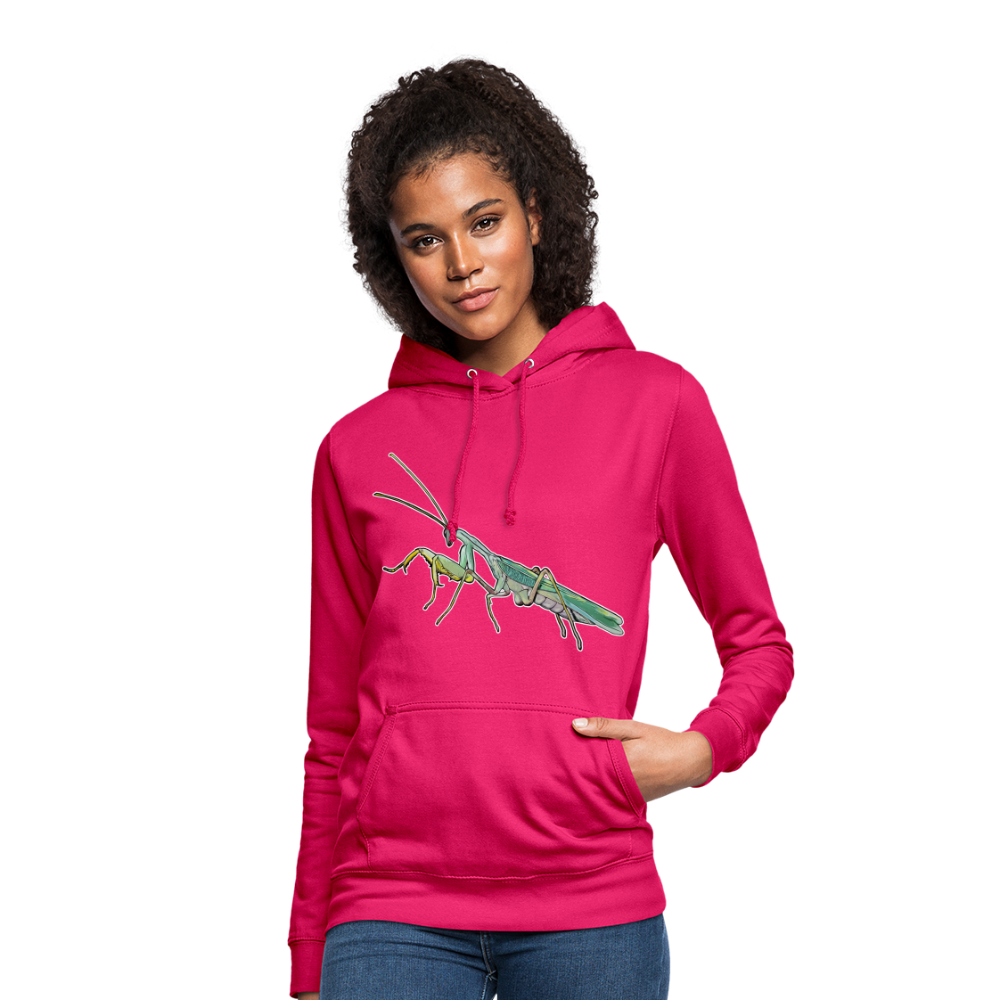 Frauen Freizeit-Hoodie Sphodromantis lineola male - dunkles Pink