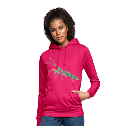 Frauen Freizeit-Hoodie Sphodromantis lineola male - dunkles Pink