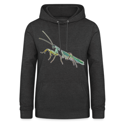 Frauen Freizeit-Hoodie Sphodromantis lineola male - Anthrazit