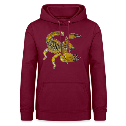 Frauen Freizeit-Hoodie Scorpio maurus palmatus - Bordeaux