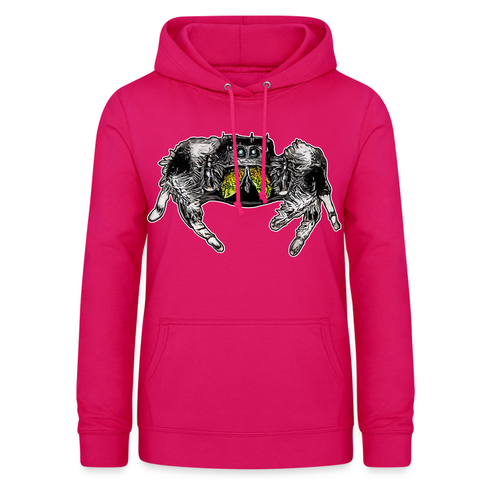 Frauen Freizeit-Hoodie Phidippus regius Rastafari male - dunkles Pink