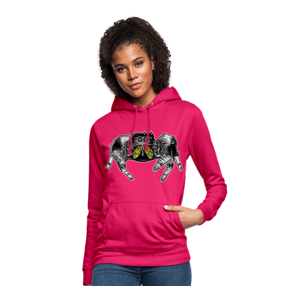 Frauen Freizeit-Hoodie Phidippus regius Rastafari male - dunkles Pink