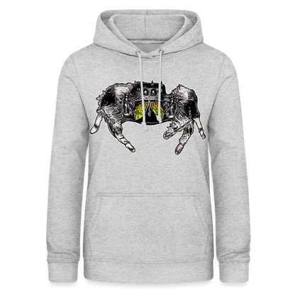 Frauen Freizeit-Hoodie Phidippus regius Rastafari male - Hellgrau meliert