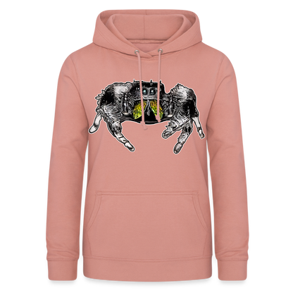 Frauen Freizeit-Hoodie Phidippus regius Rastafari male - Altrosa