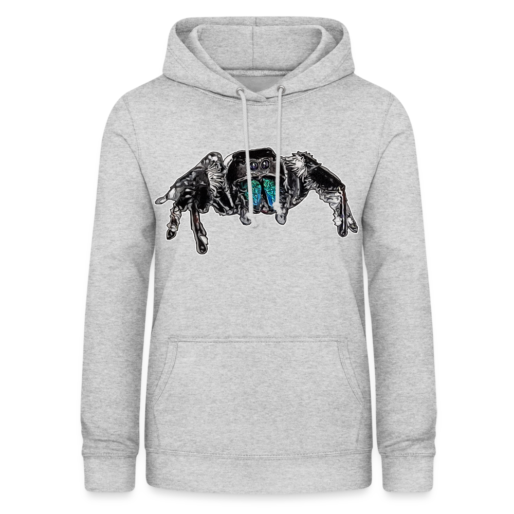 Frauen Freizeit-Hoodie Phidippus regius Everglades male - Hellgrau meliert