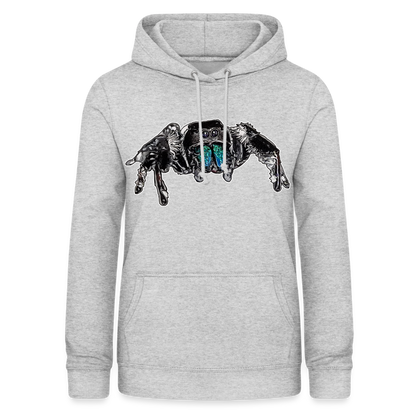 Frauen Freizeit-Hoodie Phidippus regius Everglades male - Hellgrau meliert