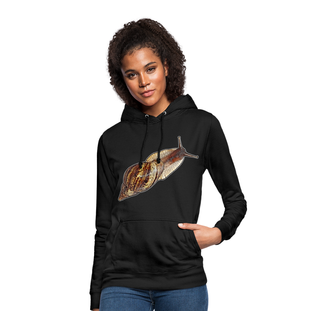 Frauen Freizeit-Hoodie Achatina reticulata wildfarben - Schwarz