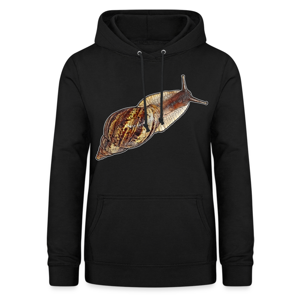 Frauen Freizeit-Hoodie Achatina reticulata wildfarben - Schwarz