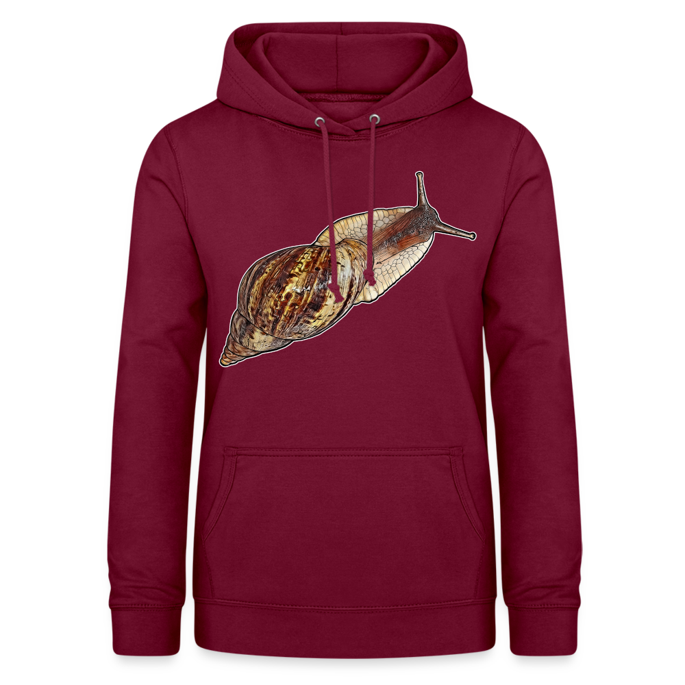 Frauen Freizeit-Hoodie Achatina reticulata wildfarben - Bordeaux