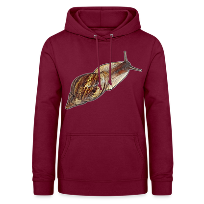 Frauen Freizeit-Hoodie Achatina reticulata wildfarben - Bordeaux