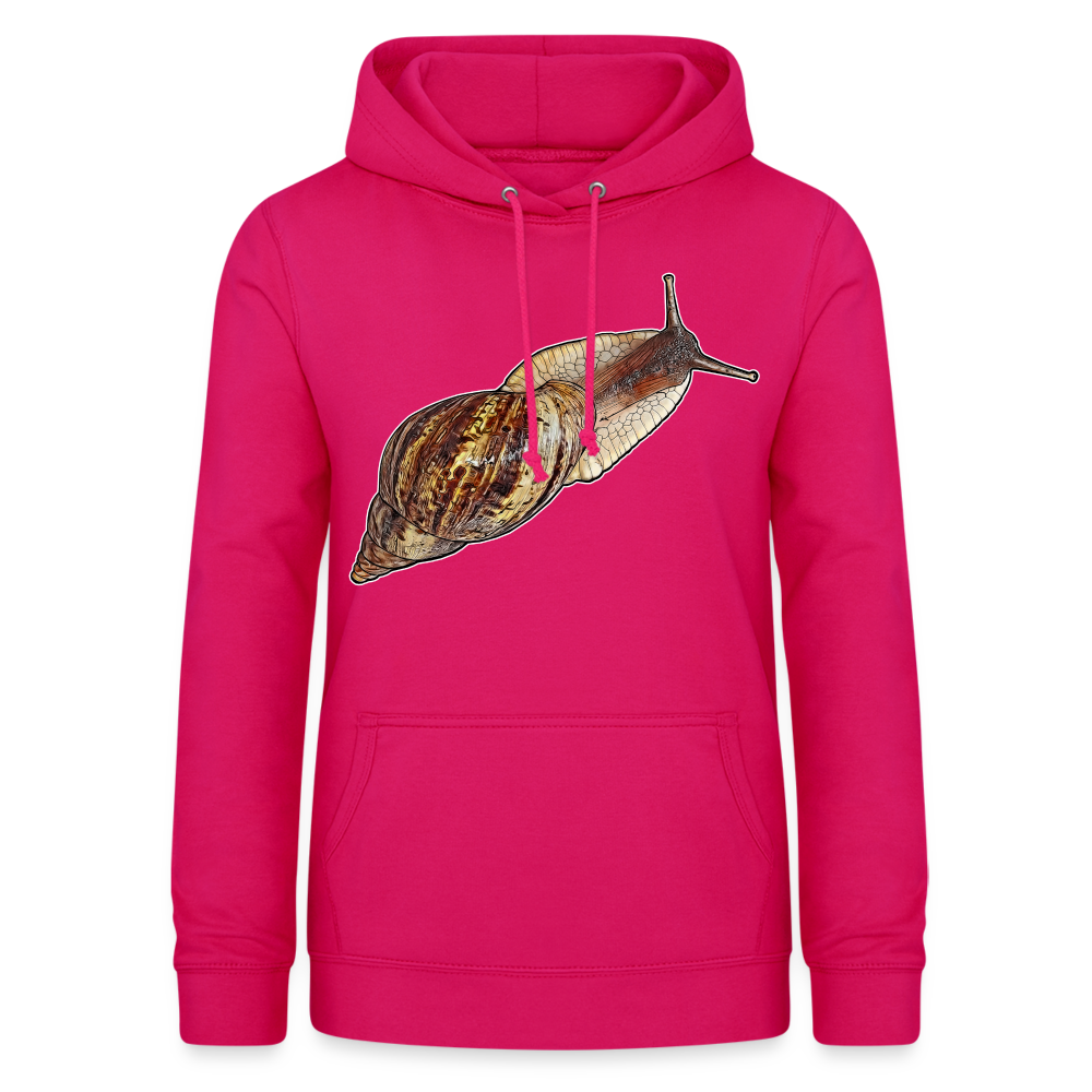 Frauen Freizeit-Hoodie Achatina reticulata wildfarben - dunkles Pink