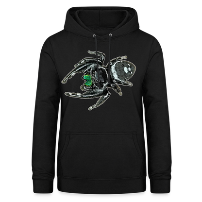 Frauen Freizeit-Hoodie Phidippus regius White Bahamas male - Schwarz