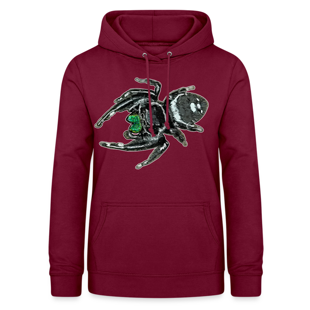 Frauen Freizeit-Hoodie Phidippus regius White Bahamas male - Bordeaux