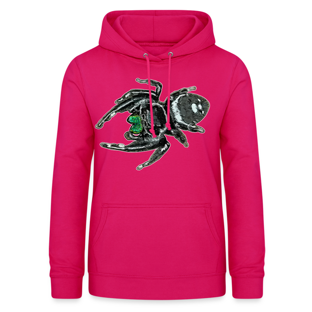 Frauen Freizeit-Hoodie Phidippus regius White Bahamas male - dunkles Pink