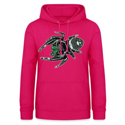 Frauen Freizeit-Hoodie Phidippus regius White Bahamas male - dunkles Pink