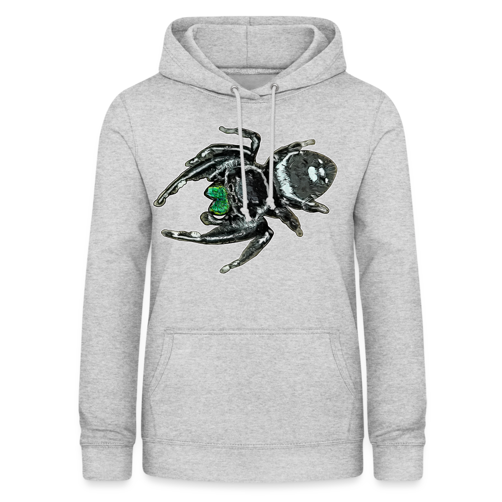 Frauen Freizeit-Hoodie Phidippus regius White Bahamas male - Hellgrau meliert