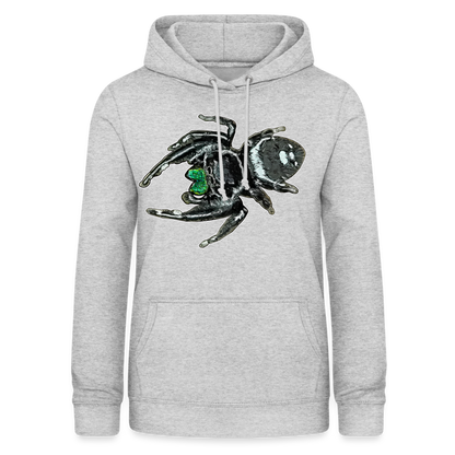 Frauen Freizeit-Hoodie Phidippus regius White Bahamas male - Hellgrau meliert