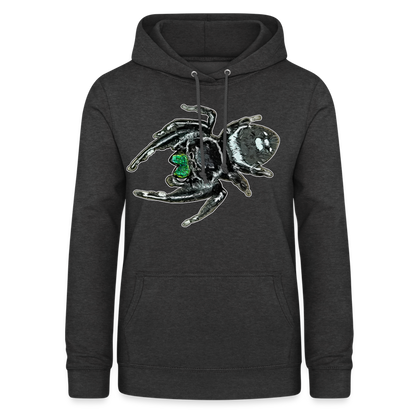 Frauen Freizeit-Hoodie Phidippus regius White Bahamas male - Anthrazit