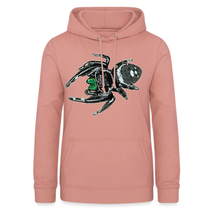 Frauen Freizeit-Hoodie Phidippus regius White Bahamas male - Altrosa