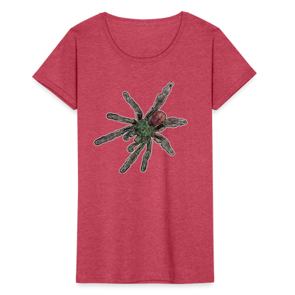 Frauen Fruit of the Loom T-Shirt Caribena versicolor - Rot meliert
